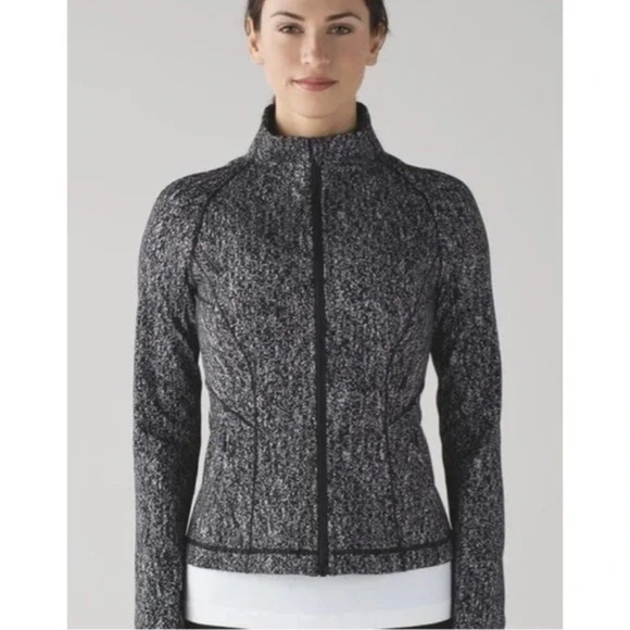 🎉Host Pick🎉 Lululemon Women's Black & White Luon Define Full Zip Jacket … - Picture 1 of 9